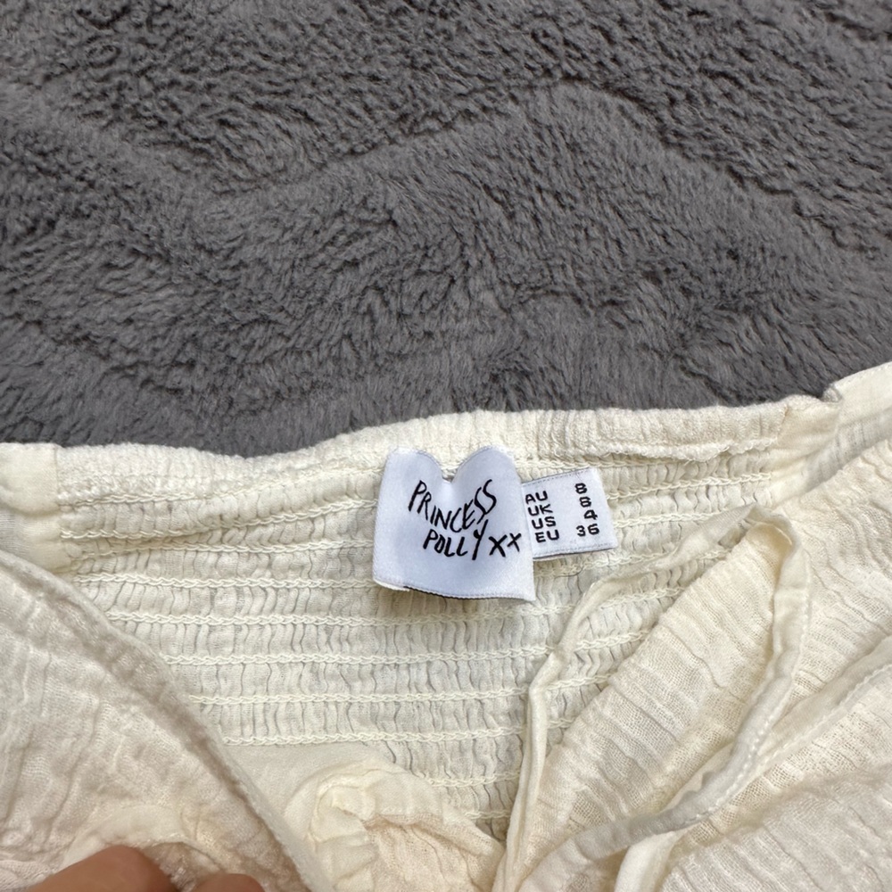 Princess Polly Cream Ruffle Top - Picture 3 of 5